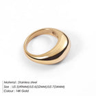 e-Manco Fashion Simple Stainless Steel Rings for Women Arc Rings Jewellery Geometric Ring Size 5 6 7 8 PlatiNum