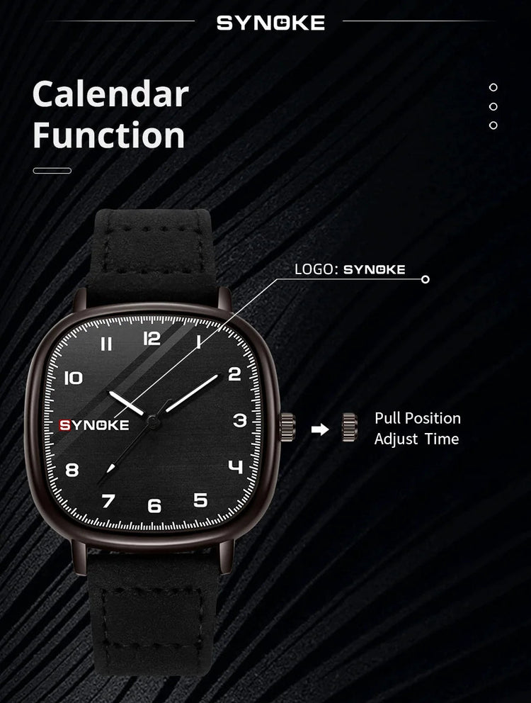 SYNOKE orologio al quarzo da uomo Fashion Simple Business Belt orologio al quarzo per uomo orologio da polso per studenti sport Non meccanico platinumshop