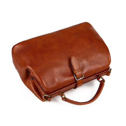 Women Handbag Top Quality Genuine Leather Long Strap Doctor Bags Women Shoulder Bag Manual Natural Cowhide Fashion Women Bags