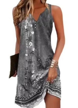 Abiti Estivi da Donna alla Moda, Vestiti Bohémien Senza Maniche, Copricostume con Scollo a V, Abito Copricostume da Spiaggia platinumshop