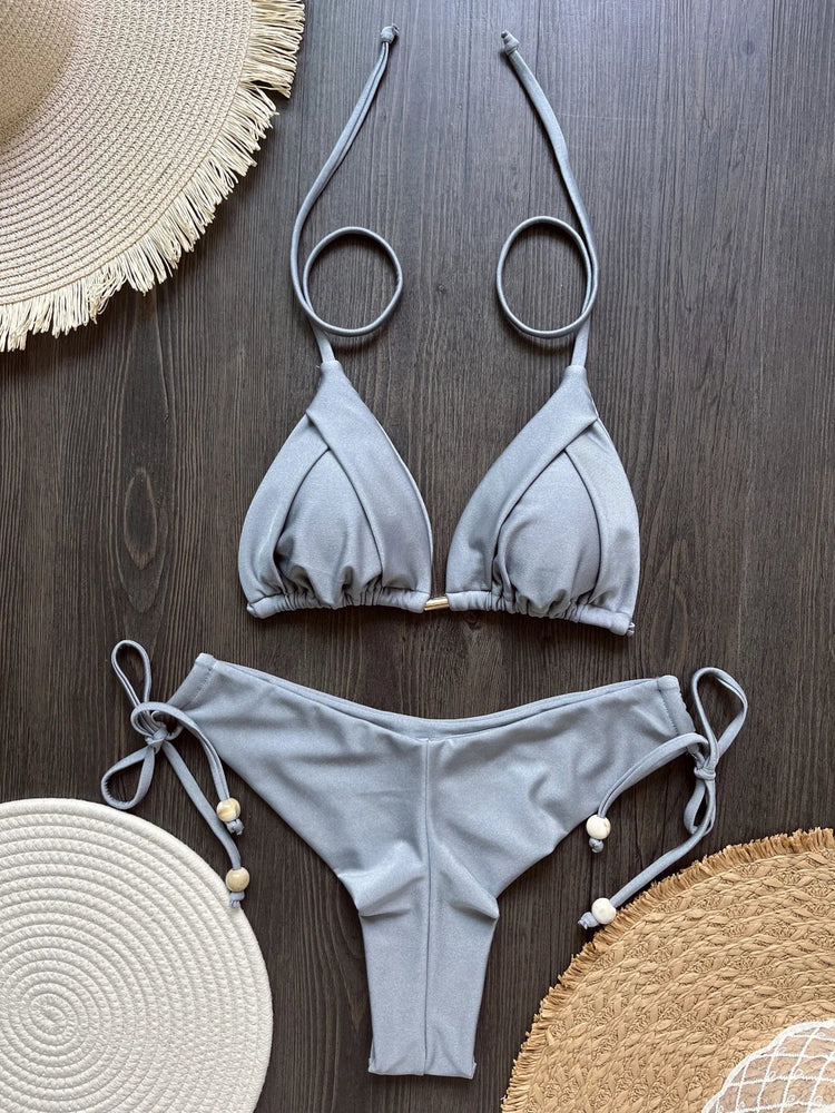 RUOTONGSEPT 2025 Nuovo Sexy Costume da Bagno Triangolare in 13 Colori per Donne, Bikini Brasiliano, Costume Push-Up, Set Bikini da Spiaggia platinumshop