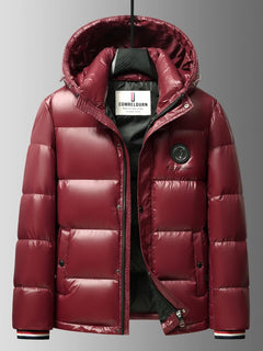 Men Down Jacket 2025 Trendy White Duck Down Thick Cold Proof Warm Hooded Pike Coat Outdoor Casual Winter Zipper Puffer Jacket