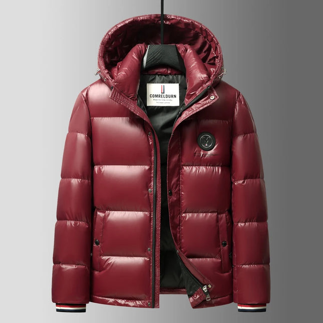 Men Down Jacket 2025 Trendy White Duck Down Thick Cold Proof Warm Hooded Pike Coat Outdoor Casual Winter Zipper Puffer Jacket