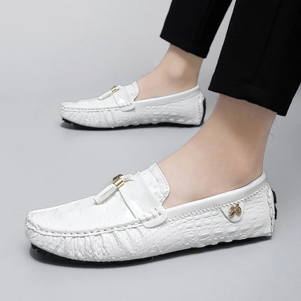 Scarpe da Uomo Casual in Pelle, Mocassini di Design, Slip-on, Scarpe da Guida e da Barca di Alta Qualità, Chaussure Homme, Taglie Grandi 35-48