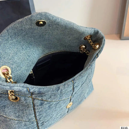 Women Denim Handbag Ladies Flap Bag Crossbody Bag Female Classic Hand Bags Design Shoulder Messenger Purses and Handbag PlatiNum