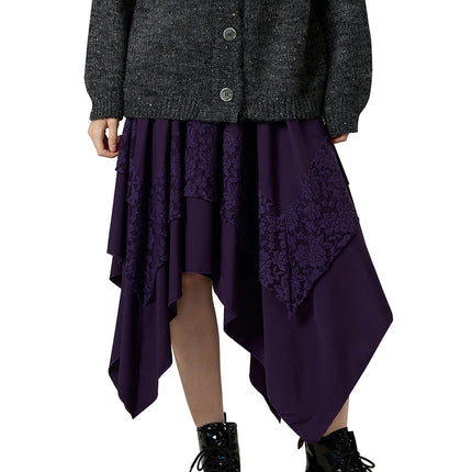 Gonna Steampunk gotica da donna Gonna irregolare in pizzo a contrasto vintage Gonna rinascimentale Costume cosplay
