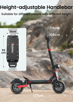 Monopattino elettrico iScooter iX8 2400W per adulti, 48V 20Ah, pneumatici fuoristrada da 12 pollici, pieghevole per il trasporto urbano, E-Scooter