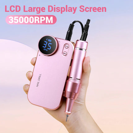 Professional Wireless Charging Electric Nail Drill Machine, 4500mAh Battery, Long Lasting Runtime, Remove Gel Nails, Nail Shaping & Polishing, Manicure Pedicure Kit for Home & Salon Use