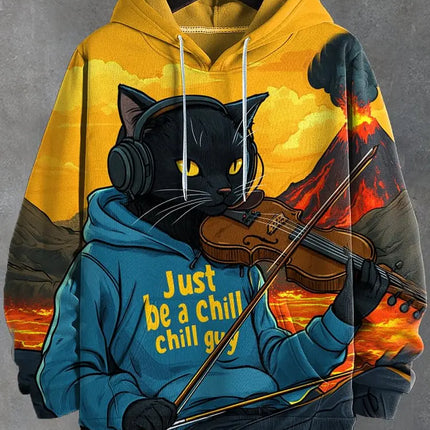 2026 Men's Hoodies Funny Cat Dinosaur UFO Art 3D Printed Cartoon Sweatshirt Men Women Tracksuit Oversized Casual Street Y2k Coat
