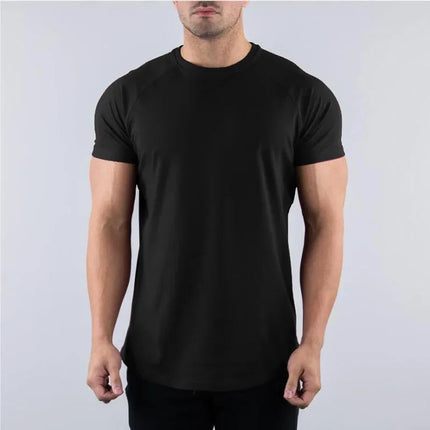 Men's Summer Skinny Casual T-Shirt Short Sleeve Tee Male Gym Fitness Sport Cotton Tops Man Running Workouts Sweatshirt Clothing PlatiNum