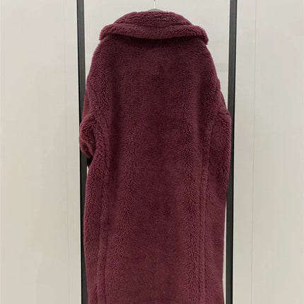Max Teddy Coat 62% Alpaca 26% Wool 12% Silk Coat Winter Thicken Women's Coat