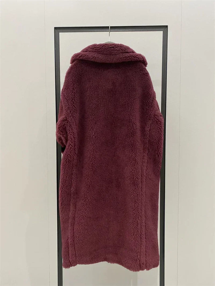 Max Teddy Coat 62% Alpaca 26% Wool 12% Silk Coat Winter Thicken Women's Coat