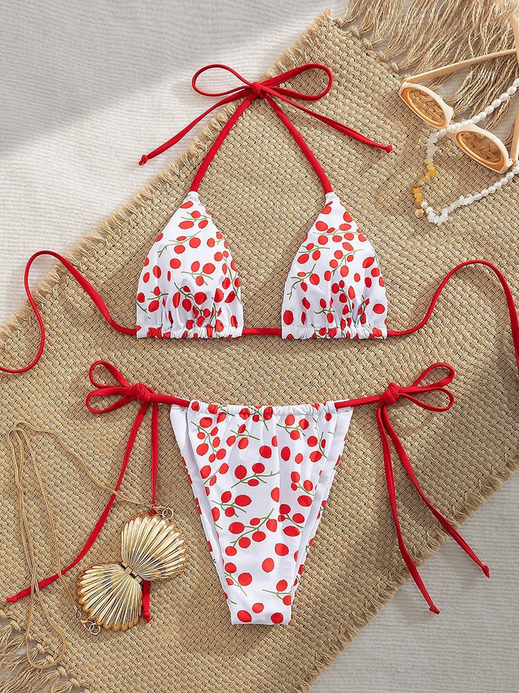 Costume da bagno donna micro bikini sexy 2026 Trend bikini perizoma in due pezzi Set costumi da bagno donna con lacci da spiaggia per costume da bagno donna PlatiNum