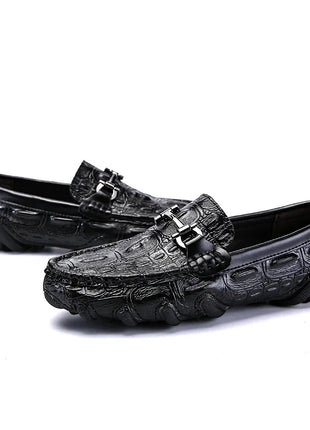 Scarpe Casual da uomo in vera pelle stile coccodrillo mocassini per scarpe comodi da uomo scarpe da uomo Casual Slip on semplici scarpe da guida
