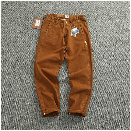 Spring And Autumn New American Retro 100% Cotton Multi-pocketed Washed Old Straight Casual Pants Loose Fashion Cargo Trousers