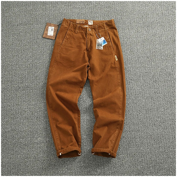 Spring And Autumn New American Retro 100% Cotton Multi-pocketed Washed Old Straight Casual Pants Loose Fashion Cargo Trousers