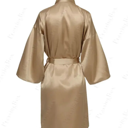 Vestaglia da notte in raso solido, elegante vestaglia da casa con scollo a V a mezza manica e cintura, pigiama da donna