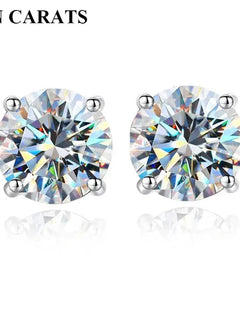 Orecchini a lobo QMSHR con moissanite da 0,5-2 carati, placcati oro giallo 18K, in argento 925, per matrimonio, gioielli da donna e uomo con certificato GRA