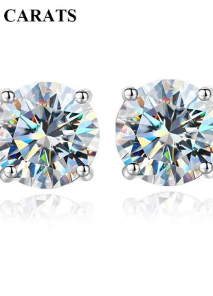 Orecchini a lobo QMSHR con moissanite da 0,5-2 carati, placcati oro giallo 18K, in argento 925, per matrimonio, gioielli da donna e uomo con certificato GRA platinumshop