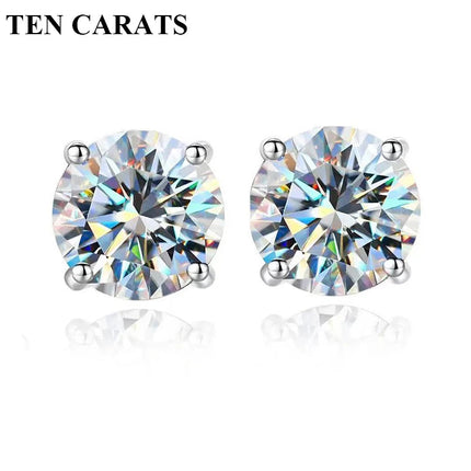 Orecchini a lobo QMSHR con moissanite da 0,5-2 carati, placcati oro giallo 18K, in argento 925, per matrimonio, gioielli da donna e uomo con certificato GRA platinumshop