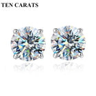 Orecchini a lobo QMSHR con moissanite da 0,5-2 carati, placcati oro giallo 18K, in argento 925, per matrimonio, gioielli da donna e uomo con certificato GRA platinumshop