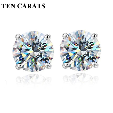 Orecchini a lobo QMSHR con moissanite da 0,5-2 carati, placcati oro giallo 18K, in argento 925, per matrimonio, gioielli da donna e uomo con certificato GRA platinumshop