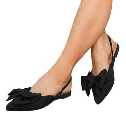 2025 New Ladies Shoes Closed Toe Women's Sandals Fashion Daily Summer Plus Size Butterfly-knot Slingbacks Flat Sandals