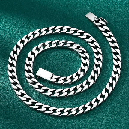 100% S925 Collana in argento sterling Bracciale Punk S925 Gioielli in argento Non sbiadisce mai Carry certificato Uomo Donna Gioielli Regali platinumshop