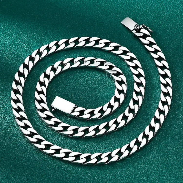 100% S925 Collana in argento sterling Bracciale Punk S925 Gioielli in argento Non sbiadisce mai Carry certificato Uomo Donna Gioielli Regali platinumshop