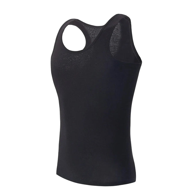 1/3 Pieces Men's Solid Color Basic Cotton Vest Youth Slim Exercise Sweat-Absorbent Mid-Aged Comfortable Bottoming T-Shirt