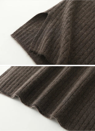 Autumn Winter Women Wool Skirt Elastic Waist Mini Slim Fit Cashmere Skirts 100% Merino Wool Knitted Office Lady Above Knee Dress PlatiNum