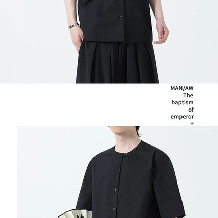 Camicie in Lino Stile Cinese per Uomo, Top Retrò Comodo Stile Tang, Camicie a Maniche Corte Tinta Unita per Kung Fu e Tai Chi