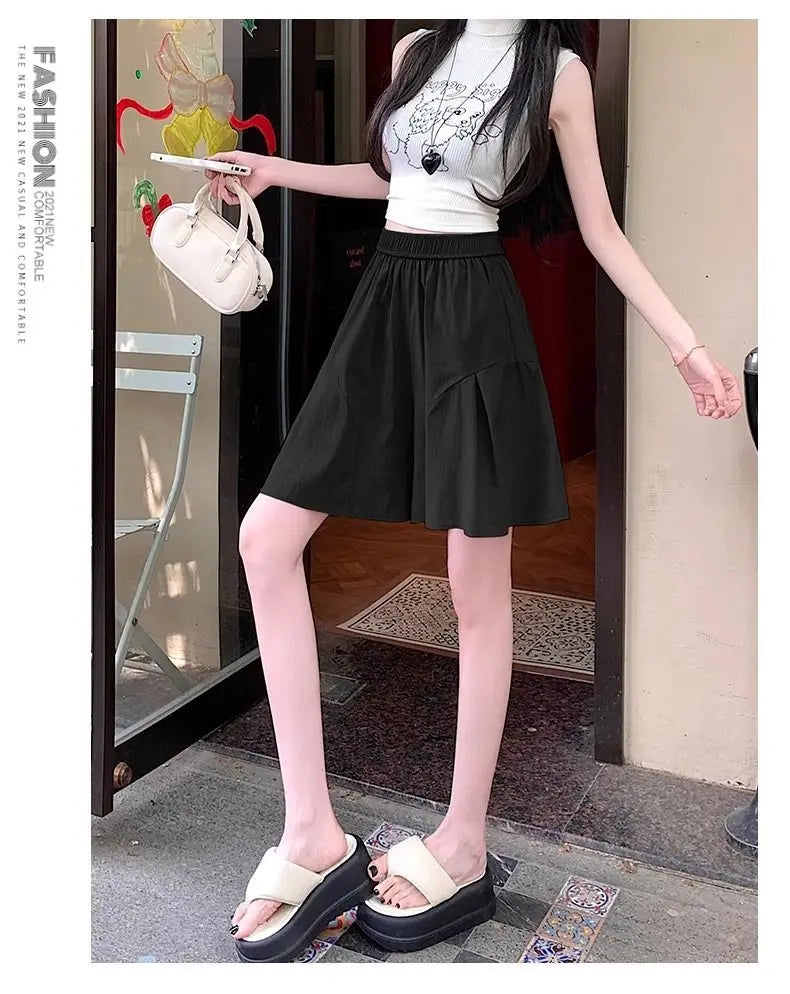 Shorts Womens Woolen High Waist Double Deck Winter Office Lady Mature Classic Elegant Commuter Flannel Warm Formal Workwear