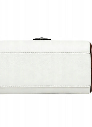 Borsa a Tracolla in Pelle Bianca 2-in-1 per Donne, Borsa a Tracolla Capiente con Tasca per Telefono, Elegante Borsa da Città