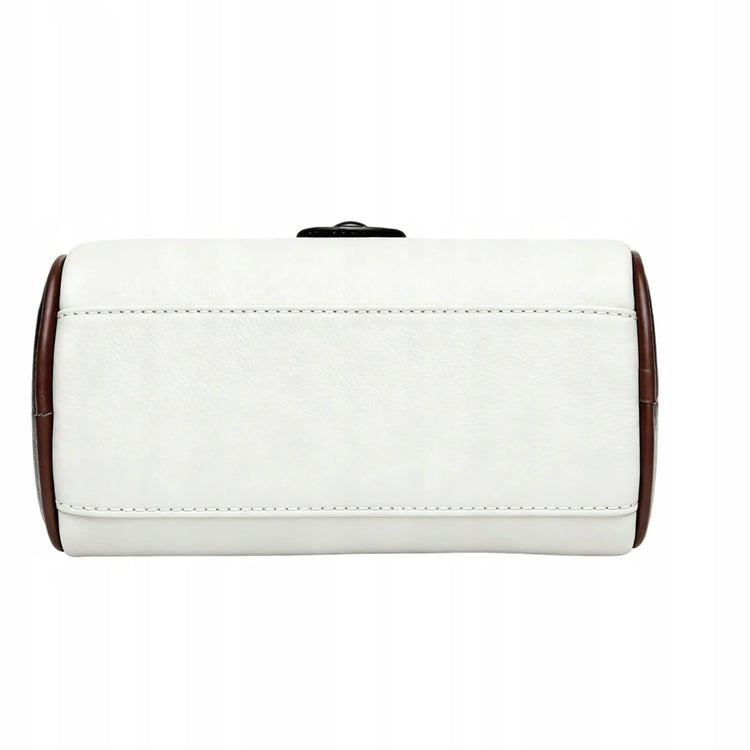 Borsa a Tracolla in Pelle Bianca 2-in-1 per Donne, Borsa a Tracolla Capiente con Tasca per Telefono, Elegante Borsa da Città