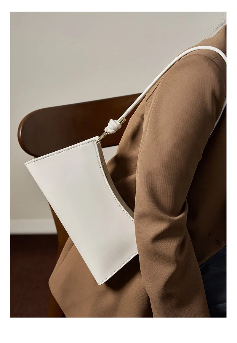 YANATARI underarm cowhide Genuine leather handbags women vintage red shoulder bag female korean luxury bag high quality 2025