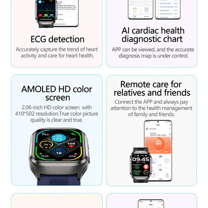 2026 Nuovo aggiornamento AI diagnostico Airbag pressione sanguigna precisa salute SmartWatch acido urico ECG lipidi nel sangue Smartwatch uomo donna platinumshop