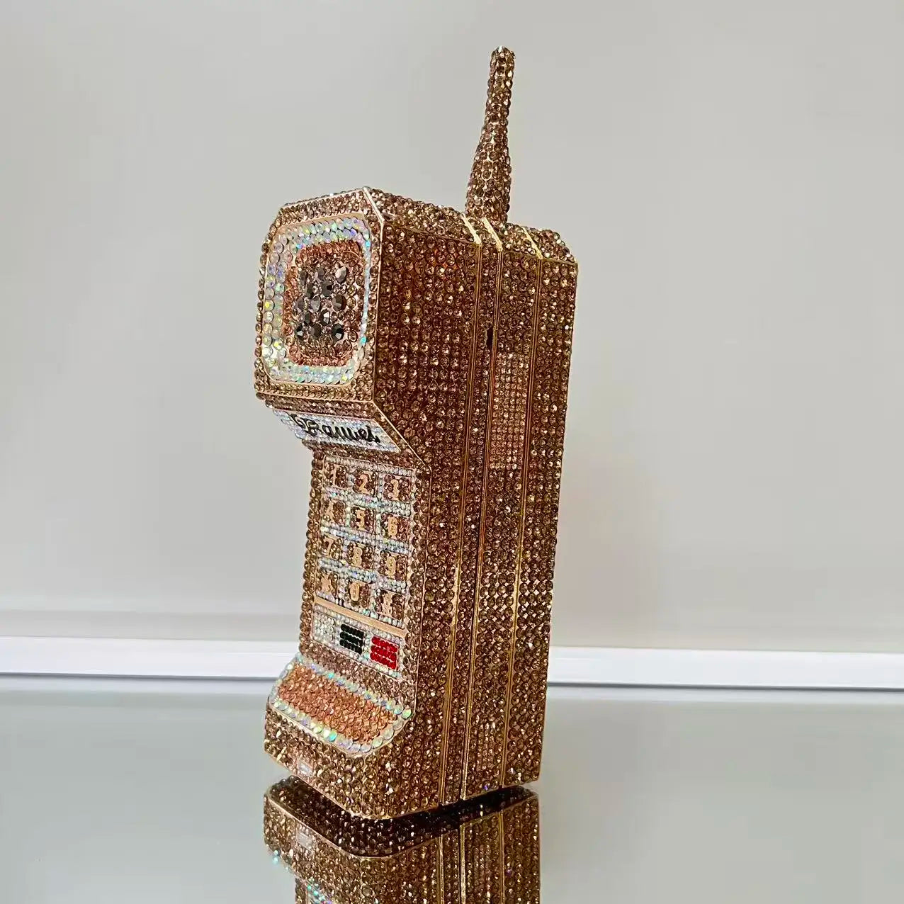 XIYUAN 2025 Cristalli a forma di cellulare Borse da sera Donna Splendidi strass bling Pochette Borse di classe Borsa per festa di nozze