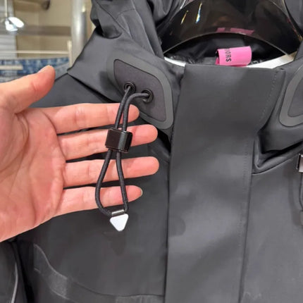 Winter Spliced Black Men Hooded Down Coat American Style Motorcycle Puffer Jacket Loose Fit Zip Waterproof Jackets Casual Coats