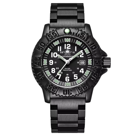 ADDIESDIVE 44mm Men's  Wrist Watch 50m Water Resistant Large Luminous Dial Date Display Stainless Steel Men's Quartz Watch