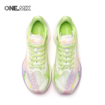 Scarpe da Corsa ONEMIX Marathon con Piastra in Carbonio, Supporto Professionale Stabile, Ammortizzazione, Ultra-leggere e Reattive per Uomo PlatiNum