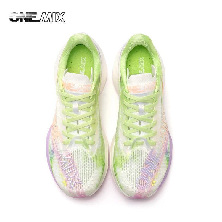 Scarpe da Corsa ONEMIX Marathon con Piastra in Carbonio, Supporto Professionale Stabile, Ammortizzazione, Ultra-leggere e Reattive per Uomo PlatiNum
