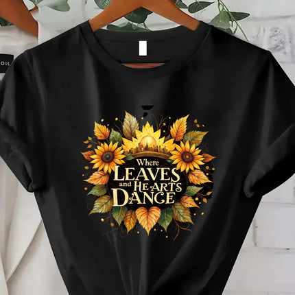 T-shirt confortable pour femme avec imprimé floral Harvest the Moments | T-shirt pour femme inspiré de l'automne