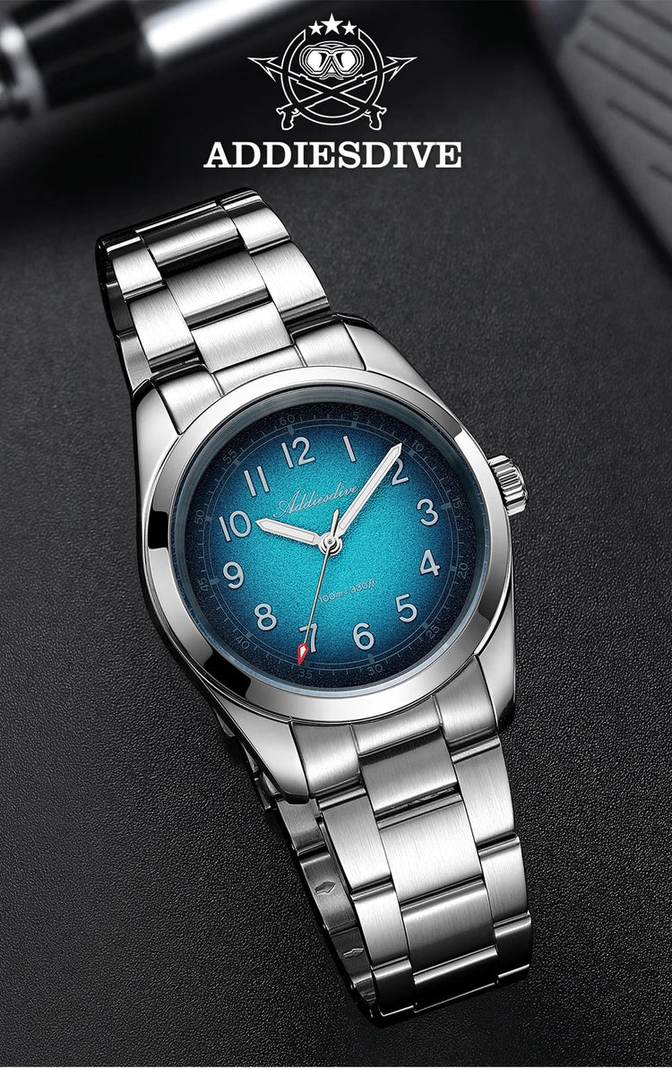 ADDIESDIVE Premium Men's Quartz Watch Super Luminous Sapphire Glass 100M Waterproof Stainless Steel Elegant Luxury Wristwatches