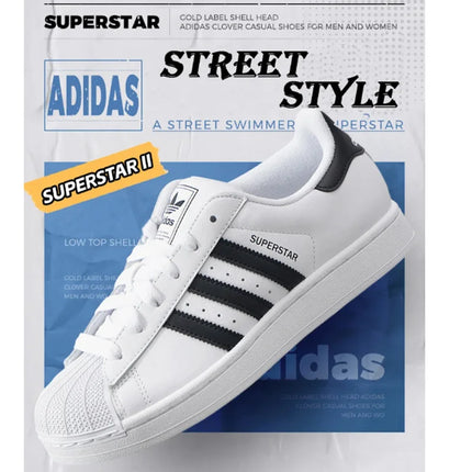 Adidas Trefoil Classic Superstar II, Sneakers Sportive Unisex Retrò con Punta a Conchiglia Trendy IH8659