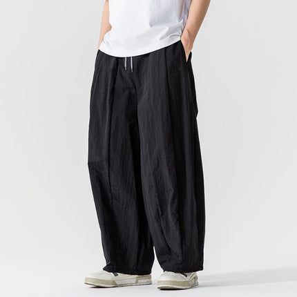 Pantaloni Uomo Nuova Estate Pantaloni larghi leggeri e sottili in vita elastica Sport all'aria aperta maschili Pantaloni larghi casual oversize da uomo Streetwear