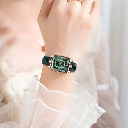 POEDAGAR Rettangolo Orologi da donna di lusso Impermeabile Data Orologio da donna in pelle Elegante orologio da polso da donna al quarzo moda Reloj regalo platinumshop