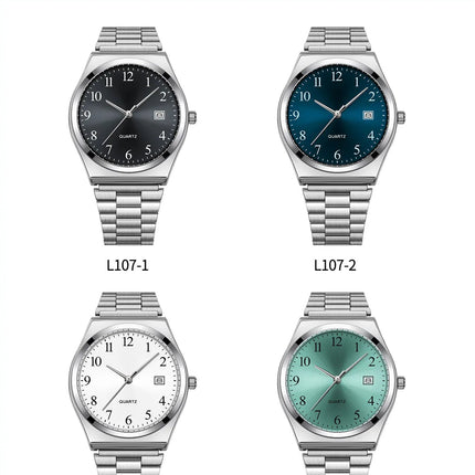 LUCKY FOX - Orologio da polso elegante e minimalista in acciaio inossidabile con quadrante nero - Cronometraggio preciso per tutti i giorni platinumshop