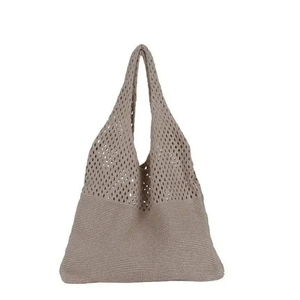 Borse a maglia da donna, borsa tote grande capacità, borsa estiva da spiaggia, borsa grande casual, borse a tracolla intrecciate a nido d'ape, borsa da donna