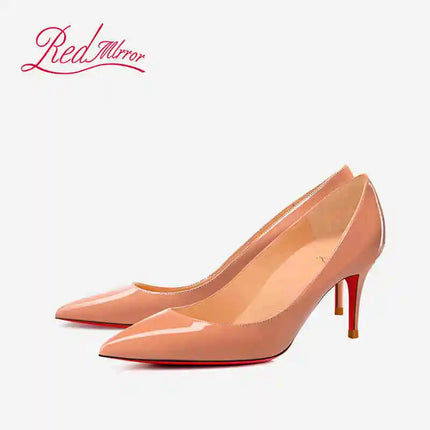 Tacchi alti eleganti da donna neri Fondo rosso lucido Tacchi da donna di marca di lusso 2025 tendenza Punta a punta Décolleté da festa sexy Scarpe da donna